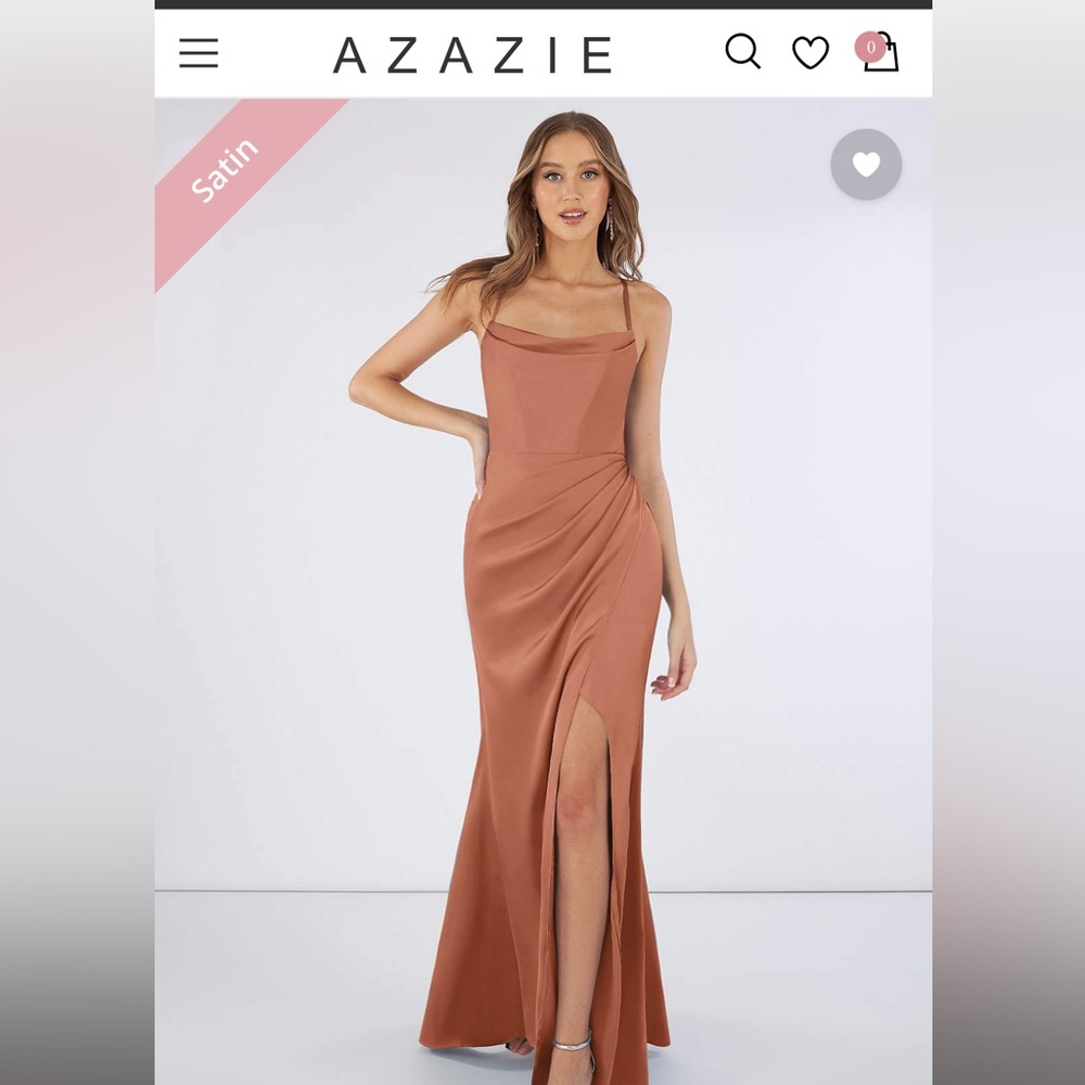 Azazie Marzia dress in bronzer